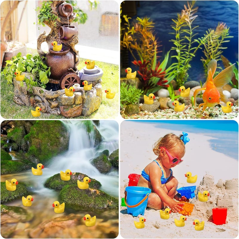 GliSun 200 Pieces Mini Resin Ducks Tiny Duck for Garden Micro Landscape Ornament Dollhouse Prank Christmas Falloween Birthday Party Favors DIY Decoration Craft - Image 3